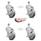 Service Caster 4 Inch Gray Polyurethane Swivel 1/2 Inch Threaded Stem Caster Set with Brake SCC SCC-TS20S414-PPUB-TLB-121315-4 - alternate 5